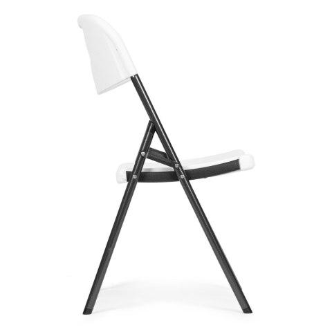 Komplet 4 krzeseł składanych zestaw cateringowy metal HDPE białe ModernHome