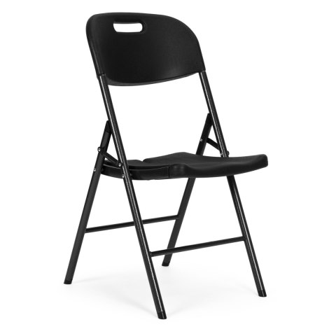 Komplet 4 krzeseł składanych zestaw cateringowy metal HDPE czarne ModernHome