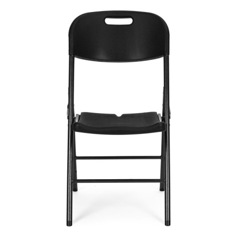 Komplet 4 krzeseł składanych zestaw cateringowy metal HDPE czarne ModernHome