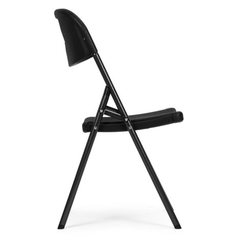 Komplet 4 krzeseł składanych zestaw cateringowy metal HDPE czarne ModernHome