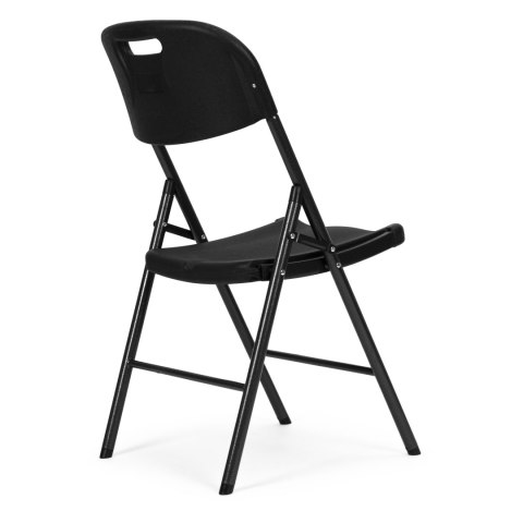 Komplet 4 krzeseł składanych zestaw cateringowy metal HDPE czarne ModernHome