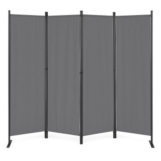 Składany parawan ogrodowy pokojowy 4-panelowy 167x216 cm szary MultiGarden
