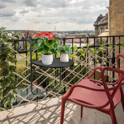 Stolik balkonowy składany zawieszany na balustradę czarny ModernHome Stolik balkonowy składany zawieszany na balustradę czarny ModernHome