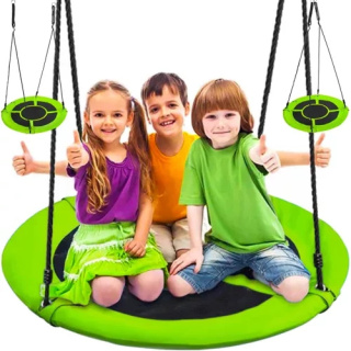 Huśtawka bocianie gniazdo 100 cm zielono - czarna