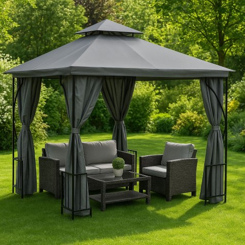 Namiot pawilon ogrodowy 2w1 3x3 m moskitiera i pełne ściankiMultiGarden