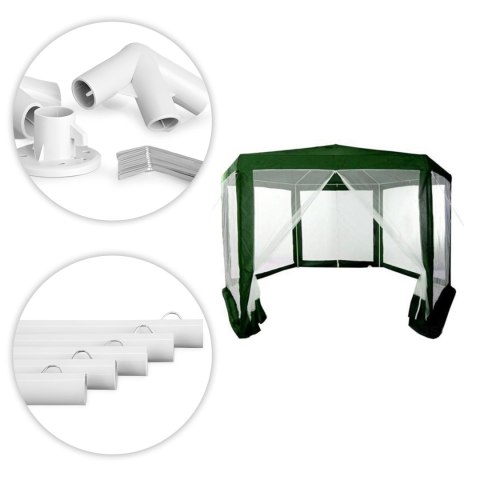 Namiot pawilon ogrodowy handlowy 2x2x2 m z moskitierą zielony MultiGarden