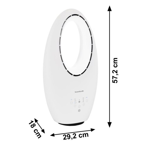 Nowoczesny wentylator stojący bezłopatkowy podłogowy 60W 3 tryby pracy pilot timer podświetlenie LED Nowoczesny wentylator stojący bezłopatkowy podłogowy 60W 3 tryby pracy pilot timer podświetlenie LED