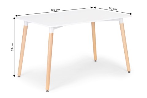 Stół stolik prostokątny 120x80 cm nowoczesny do jadalni salonu kuchni ModernHome