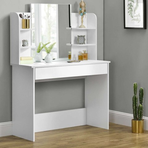 Toaletka kosmetyczna nowoczesna duże lustro półki ModernHome Toaletka kosmetyczna nowoczesna duże lustro półki ModernHome