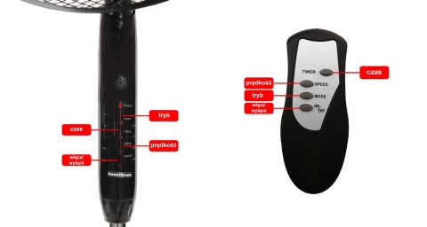 Wentylator podłogowy wiatrak stojący 45W 3 tryby pracy 5 łopatek timer pilot Wentylator podłogowy wiatrak stojący 45W 3 tryby pracy 5 łopatek timer pilot