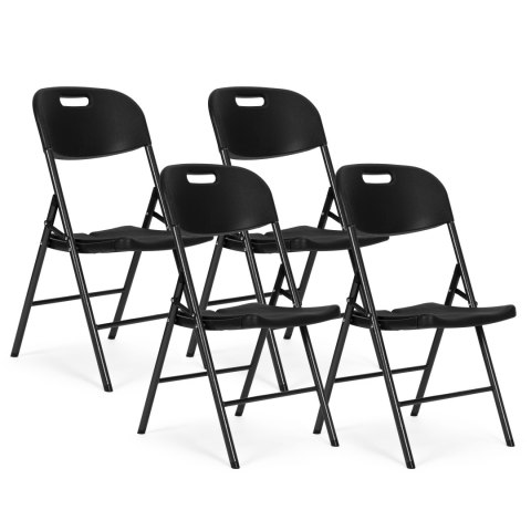 Komplet cateringowy stół 4 krzesła zestaw mebli składane HDPE czarny MultiGarden Komplet cateringowy stół 4 krzesła zestaw mebli składane HDPE czarny MultiGarden