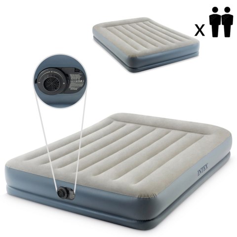Materac dmuchany 203x152 cm do spania z pompką dwuosobowy INTEX 64118 Materac dmuchany 203x152 cm do spania z pompką dwuosobowy INTEX 64118