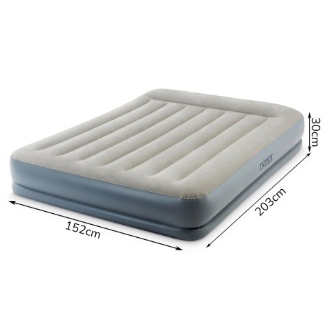 Materac dmuchany 203x152 cm do spania z pompką dwuosobowy INTEX 64118 Materac dmuchany 203x152 cm do spania z pompką dwuosobowy INTEX 64118