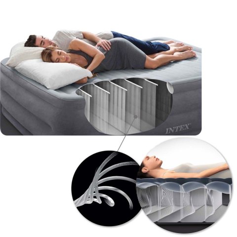 Materac łóżko do spania dwuosobowy z pompką automatyczną 191x137 cm INTEX 67768 Materac łóżko do spania dwuosobowy z pompką automatyczną 191x137 cm INTEX 67768